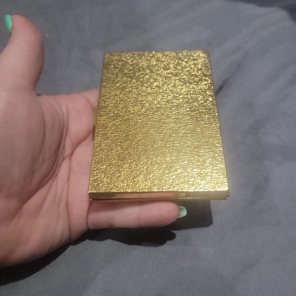 Vintage Art Deco Gold Tone Cigarette Case Holder Keeper CTP